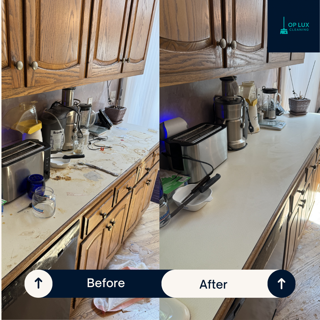 OP LUX deep cleaning before and after &ndash; kitchen counters