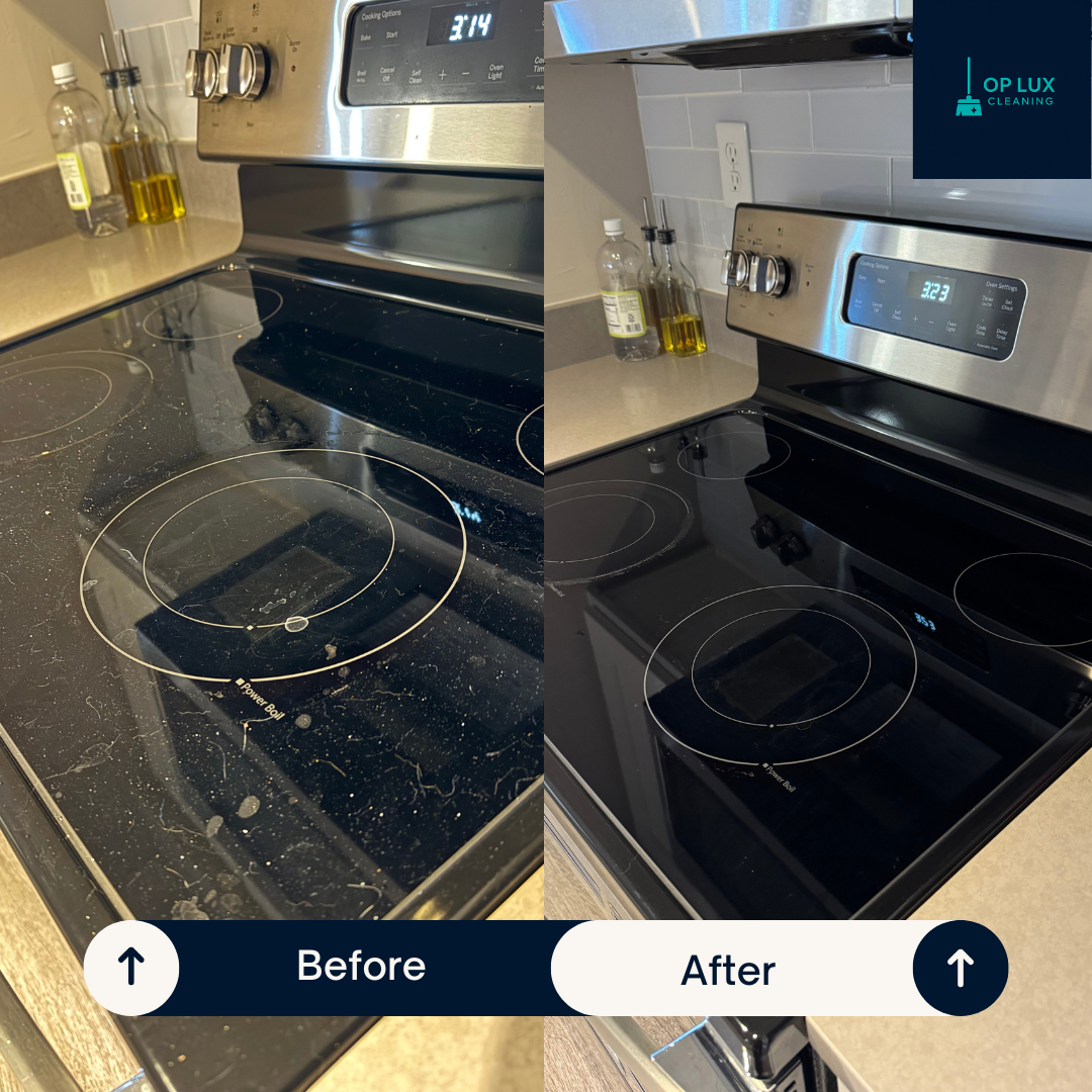 OP LUX cleaning before and after &ndash; cooktop and range